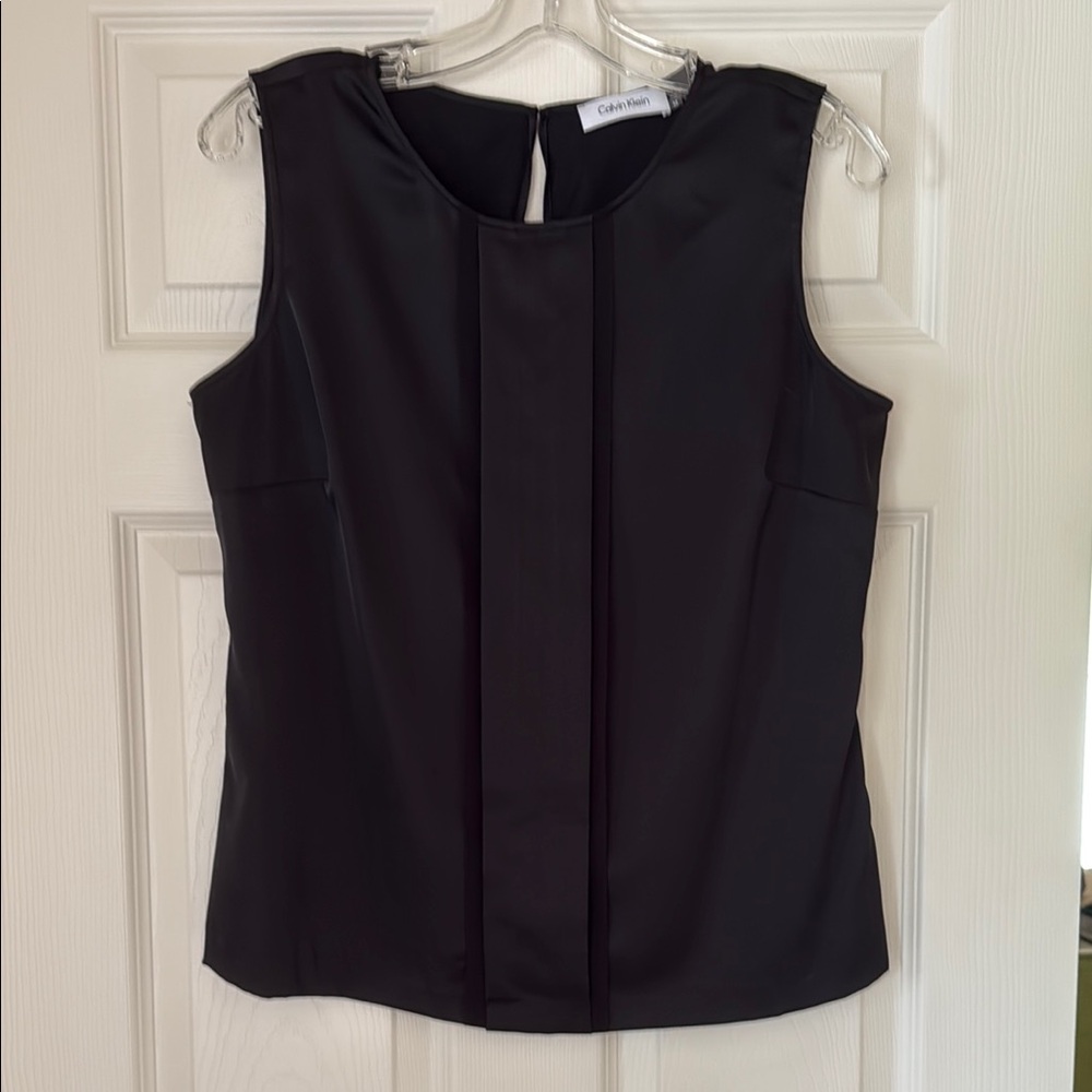 Calvin Klein Black Sleeveless Boxy Blouse
